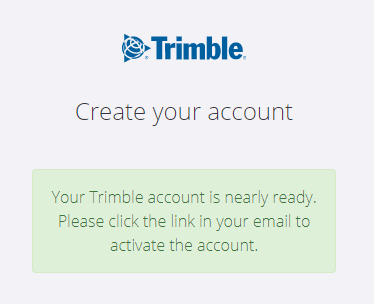 Trimble account almost ready