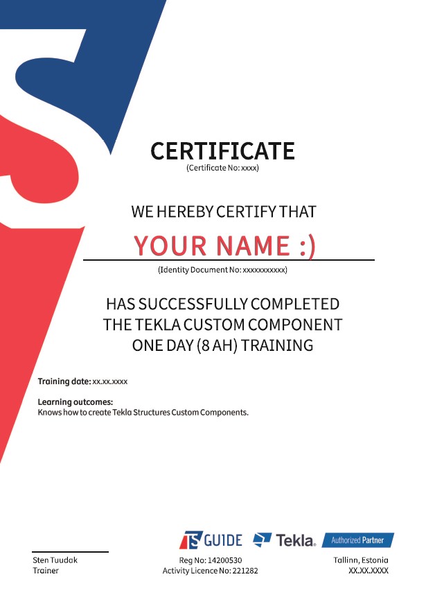 Custom Component certificate