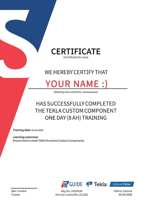 Custom Component certificate